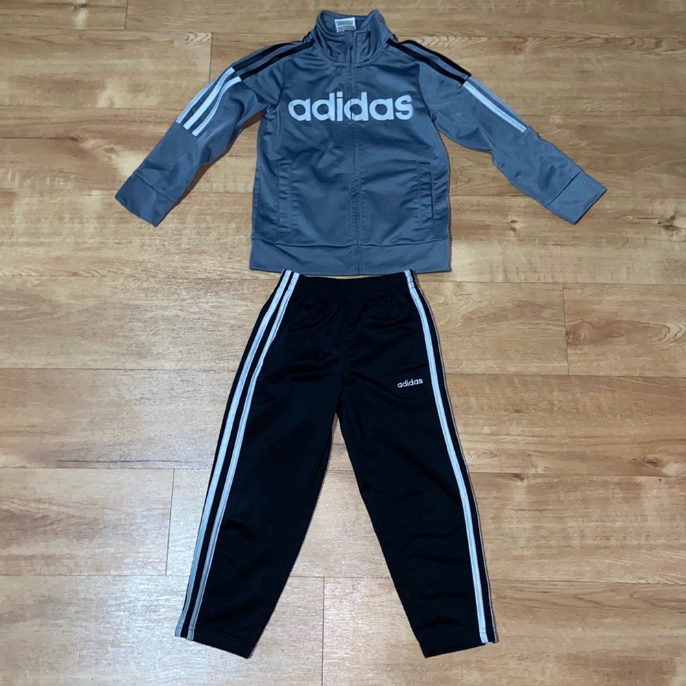 4T adidas Grey and Black Track Suite